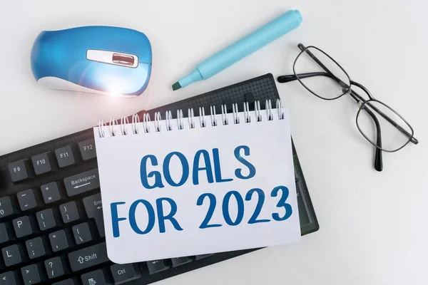 Εννοιολογικοί Στόχοι Λεζάντας Για 2023 Επιχειρηματική Προσέγγιση Ακόλουθα Πράγματα Που — Φωτογραφία Αρχείου
