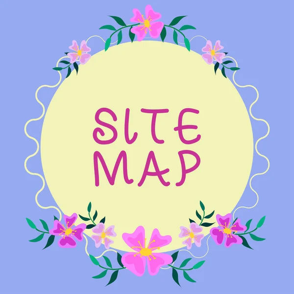 Inspiration showing sign Site Map, Concept meaning designed to help both users and search engines navigate the site