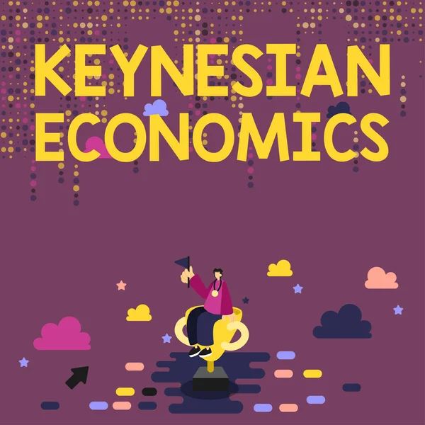 Signo Exibindo Economia Keynesiana Conceito Negócio Programas Monetários Fiscais Pelo — Fotografia de Stock