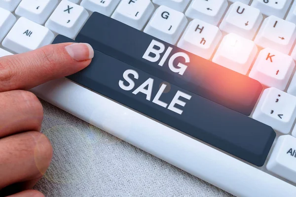 Χειρόγραφο Κείμενο Big Sale Word Putting Products High Discount Μεγάλη — Φωτογραφία Αρχείου