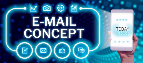 Handschriftliches Zeichen Mail Konzept Geschäftsübersichtssequenz Der Marketingbemühungen Kunden Mail Erreichen — Stockfoto