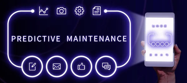 stock image Writing displaying text Predictive Maintenance, Concept meaning Predict when Equipment Failure condition might occur