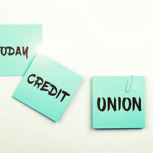 Zarejestruj Wyświetlanie Unii Kredytowej Koncepcja Biznesowa Spółdzielni Która Robi Małe — Zdjęcie stockowe