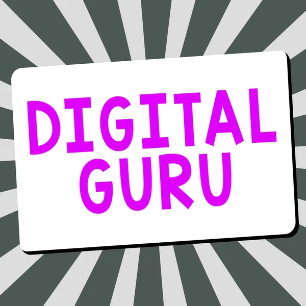 Pisanie Tekstu Cyfrowy Guru Koncepcja Oznaczająca Nauczyciela Przewodnik Intelektualny Sprawach — Zdjęcie stockowe