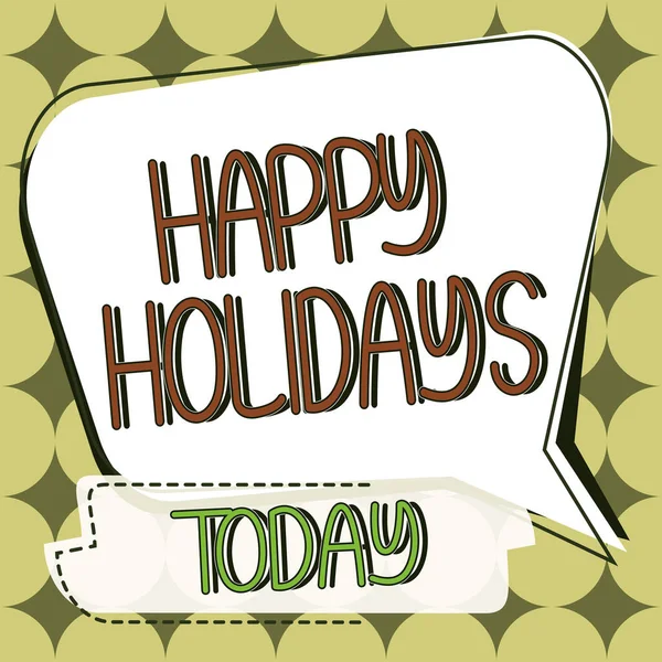 Inspiration Showing Sign Happy Holidays Concept Meaning Greeting Used Recognize — Stock Photo, Image