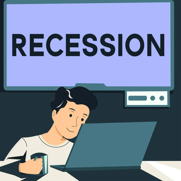 Inspiration Visar Tecken Recession Konceptuell Foto Processen Progressiv Minskning Tillväxt — Stockfoto