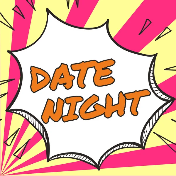Inspiratie Toont Teken Date Night Woord Voor Een Tijd Waarin — Stockfoto