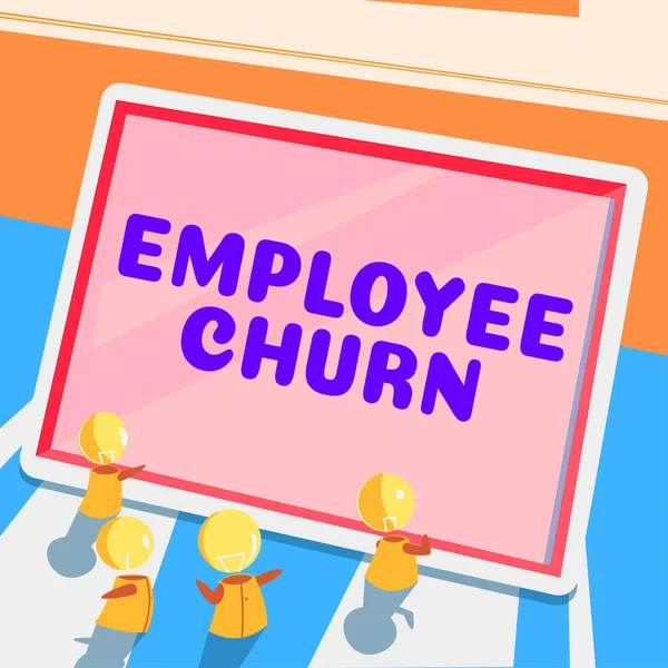 Σύμβολο Κειμένου Που Δείχνει Εργαζόμενος Churn Επιχειρηματική Ποσοστό Έννοια Της — Φωτογραφία Αρχείου