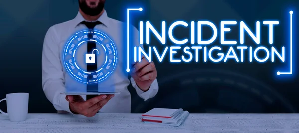 Tekst Met Bijschrift Incident Investigation Concept Verantwoordelijk Voor Integriteit Van — Stockfoto