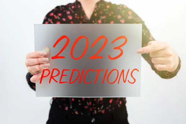 Концептуальний Підпис 2023 Прогнози Список Бізнес Концепцій Речей Які Відчуваєте — стокове фото