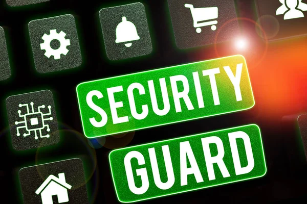 Zarejestruj Wyświetlanie Security Guard Business Showcase Narzędzia Używane Zarządzania Wieloma — Zdjęcie stockowe