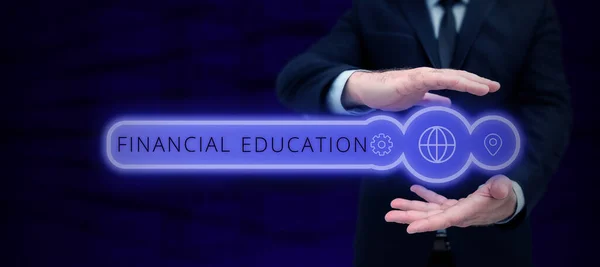 Podpis Koncepcyjny Edukacja Finansowa Przegląd Biznesowy Zrozumienie Obszarów Walutowych Takich — Zdjęcie stockowe