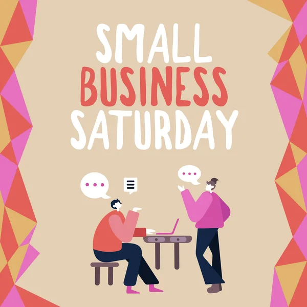 Знак Надписью Small Business Saturday Business Concept — стоковое фото
