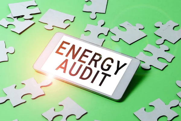 Conceptual Display Energy Audit Conceptual Photo Assessment Energy Needs Efficiency — Stock Photo, Image