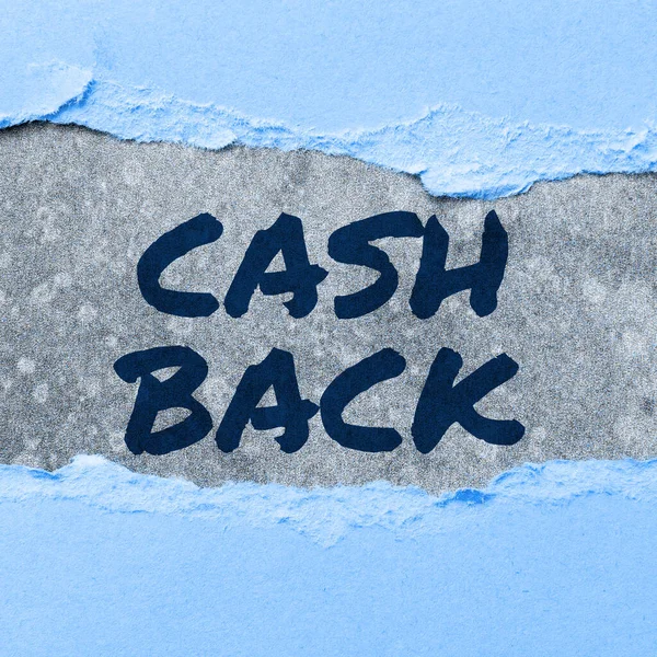 Bejelentkezés Megjelenítése Cash Back Business Kirakat Ösztönzést Kínált Vásárlók Bizonyos — Stock Fotó