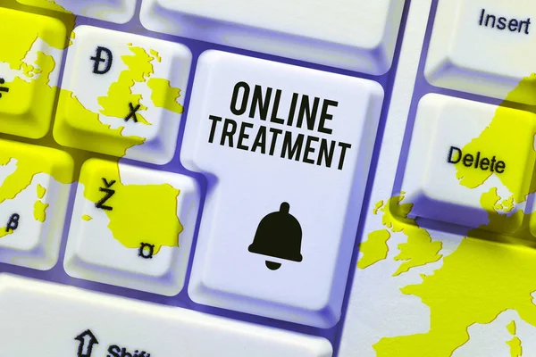 온라인 Online Treatment 인터넷을 상담의 전반적 — 스톡 사진
