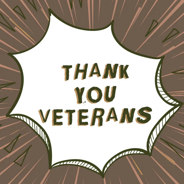 Conceptual display Thank You Veterans, Business overview Expression of Gratitude Greetings of Appreciation