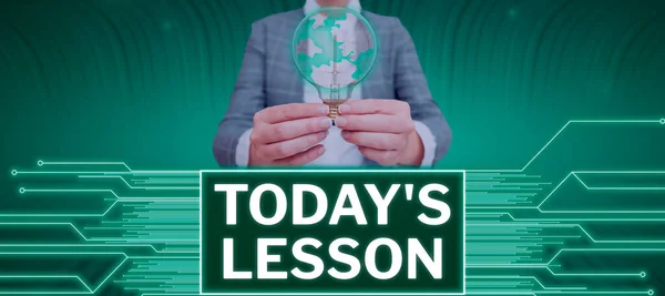 Inspiration Zeigt Zeichen Heutige Lektion Geschäftsidee Fragen Nach Individuellem Lernen — Stockfoto
