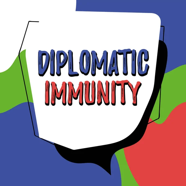 Exhibición Conceptual Inmunidad Diplomática Ley Negocios Que Otorga Los Diplomáticos — Foto de Stock