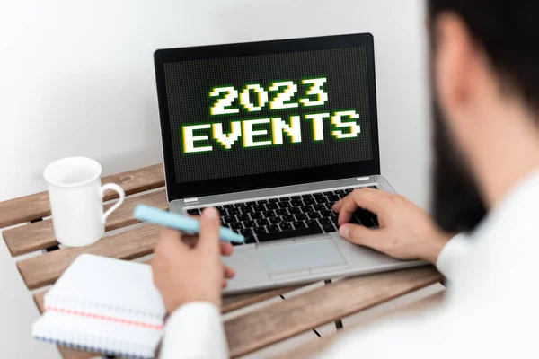 Inspiración Mostrando Signo 2023 Eventos Concepto Negocio Calendario Celebraciones Año —  Fotos de Stock