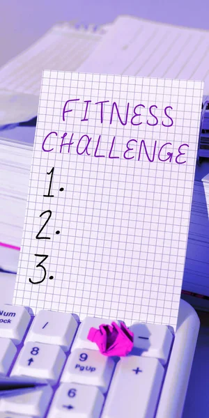 Εγγραφείτε Εμφάνιση Fitness Challenge Business Κατάσταση Έννοια Του Είναι Σωματικά — Φωτογραφία Αρχείου