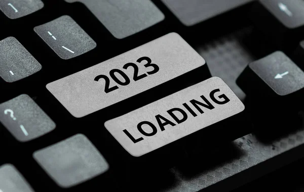 Inspiratie Uithangbord 2023 Loading Bedrijfsconcept Advertising Het Komende Jaar Forecasting — Stockfoto