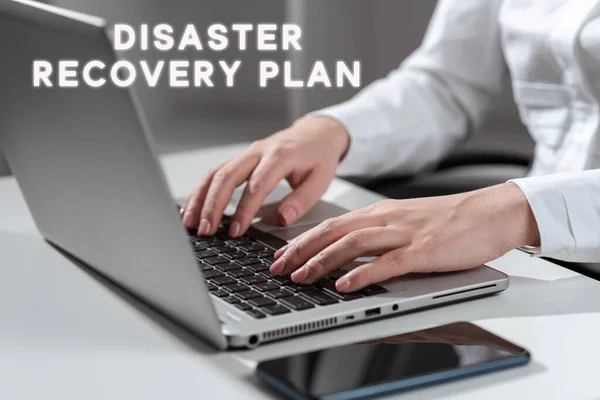 Sign Displaying Disaster Recovery Plan Conceptual Photo Having Backup Measures — Stock Photo, Image