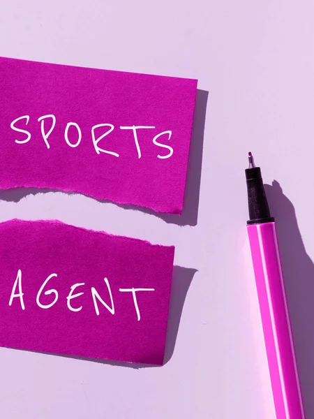 Ruční Psaní Znamení Sportovní Agent Obchodní Přístup Osoba Podaří Nábor — Stock fotografie