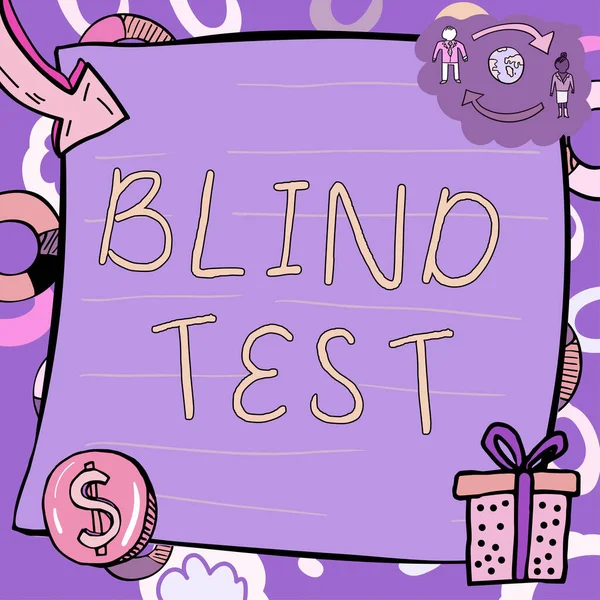 Bildunterschrift Blind Test Wort Für Soziales Engagement Mit Einer Person — Stockfoto