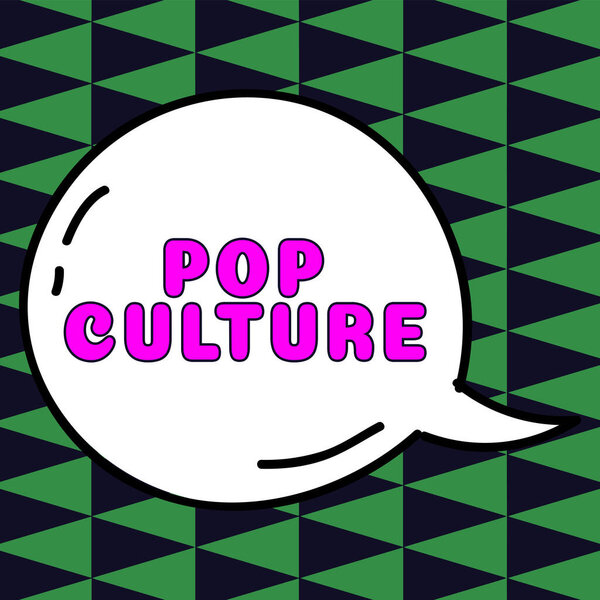 Text caption presenting Pop Culture, Business showcase describes the lifestyle and tastes of the majority of mostly younger people