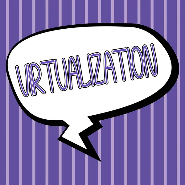 Концептуальний Дисплей Віртуалізація Бізнес Ідея Застосування Віртуального Середовища Комп Ютерних — стокове фото