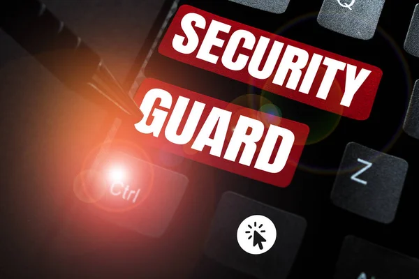 Zarejestruj Wyświetlanie Security Guard Internet Concept Narzędzia Używane Zarządzania Wieloma — Zdjęcie stockowe