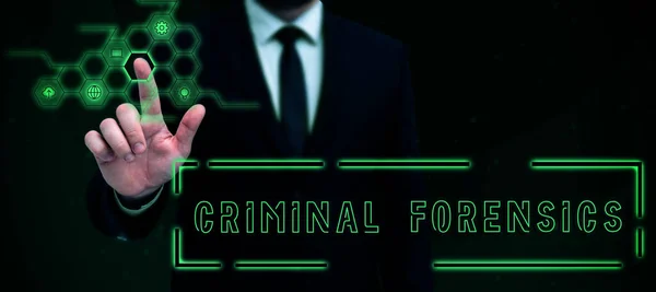 Handschriftlicher Text Criminal Forensics Business Schaufenster Federal Offense Aktionen Illegale — Stockfoto