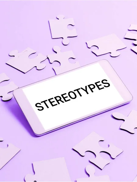 stock image Text sign showing Stereotypes, Conceptual photo any thought widely adopted by specific types individuals