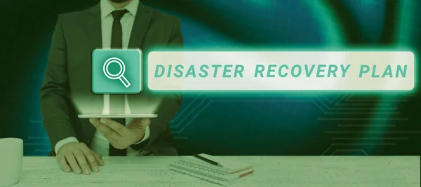 Tekst Bijschrift Presenteren Disaster Recovery Plan Zakelijke Aanpak Met Back — Stockfoto