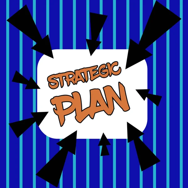 Legenda Conceitual Plano Estratégico Ideia Negócio Processo Definição Estratégia Tomada — Fotografia de Stock