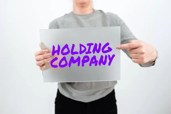Handschrift Tekst Holding Company Word Geschreven Aandelen Eigendom Andere Financiële — Stockfoto