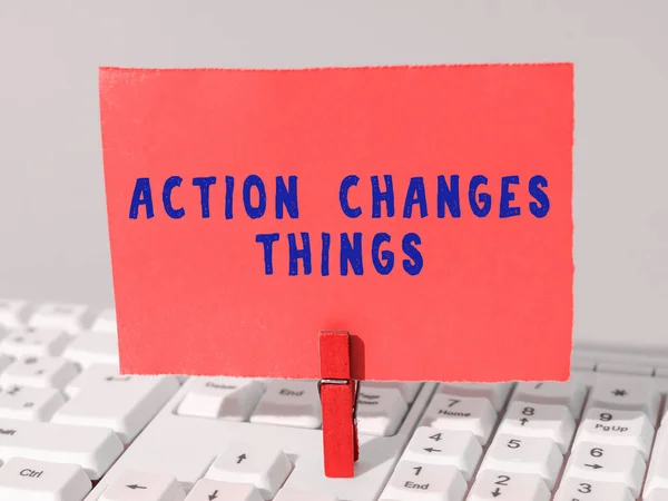 Tekst Pokazujący Inspirację Akcja Zmiany Rzeczy Koncepcja Internetowa Zrobienie Czegoś — Zdjęcie stockowe