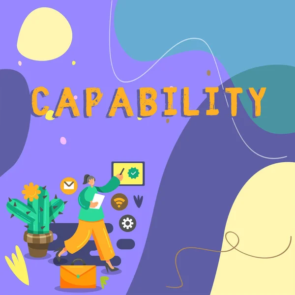 Texto Que Muestre Inspiración Capability Concept Significa Facilidad Potencial Para — Foto de Stock