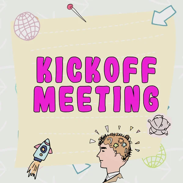 Exibição Conceitual Kickoff Meeting Business Showcase Discussão Especial Sobre Legalidades — Fotografia de Stock