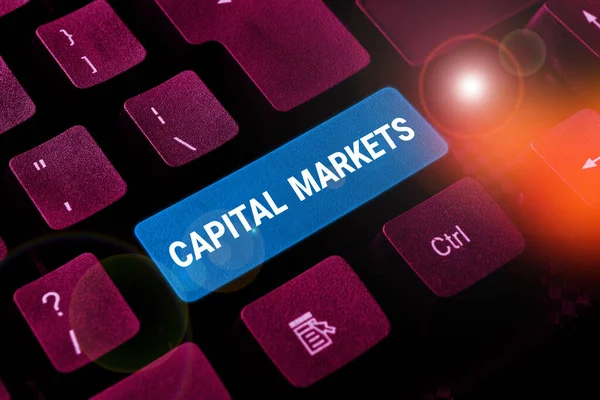 Text Som Visar Inspiration Kapitalmarknader Affärsidé Tillåt Företag Att Anskaffa — Stockfoto
