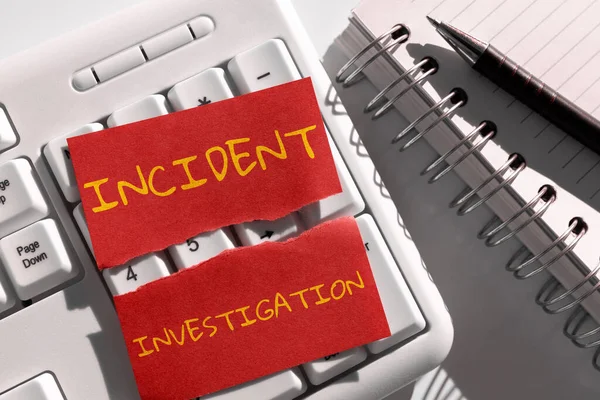 Texte Manuscrit Incident Investigation Business Showcase Responsible Integrity Incident — Photo
