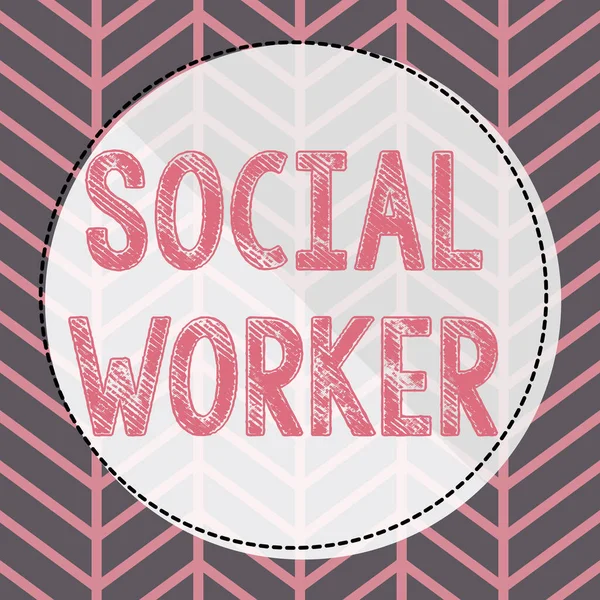 Señal Que Muestra Trabajador Social Palabra Ayuda Personas Del Estado — Foto de Stock