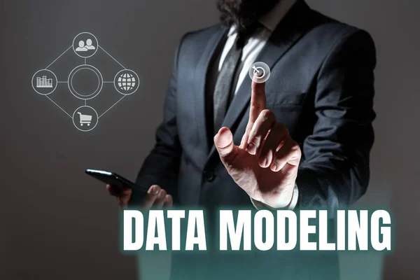Textový Rukopis Modelování Dat Business Approach Process Transfer Data Data — Stock fotografie