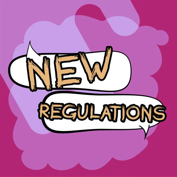 Pisanie Wyświetlające Tekst Nowe Regulacje Word Regulation Kontrolujące Działalność Zwykle — Zdjęcie stockowe