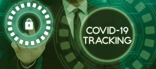 Konceptuell Bildtext Covid Tracking Business Approach Utmärkande Process För Eventuella — Stockfoto