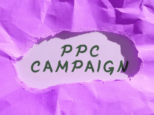 Texto Mostrando Inspiração Campanha Ppc Conceito Negócio Usar Ppc Fim — Fotografia de Stock