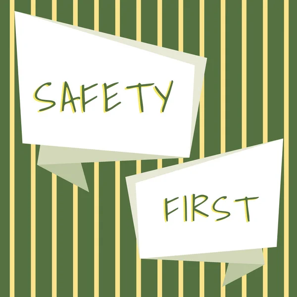 Handwriting Text Safety First Word Avoid Any Unnecessary Risk Live — Stock Photo, Image