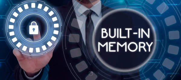Sinal Exibindo Built Memory Dispositivo Abordagem Negócios Recurso Estão Incluídos — Fotografia de Stock