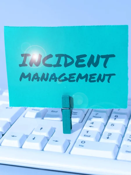 Inspiration Som Visar Tecken Incident Management Affärsöversikt Process För Att — Stockfoto